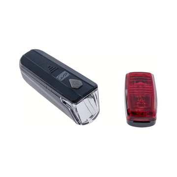 Batterielicht-Set CONTEC LS-247 Slim, Front- und Ruecklicht, schwarz