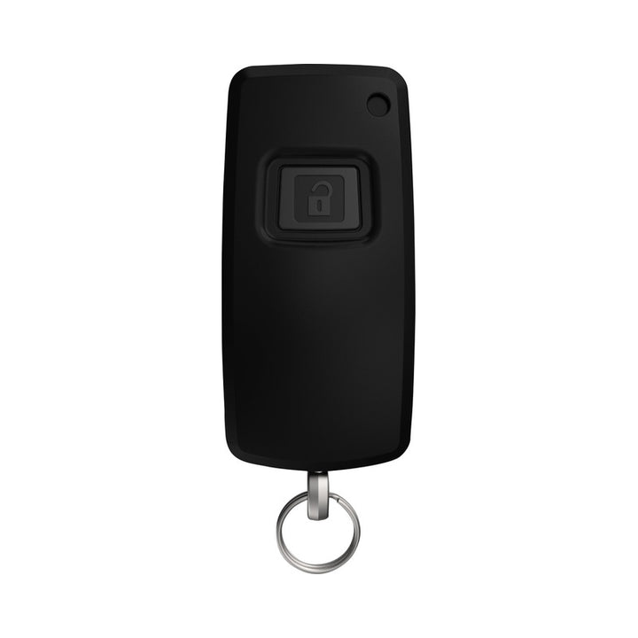 ABUS SmartX RC Fernbedienung in Schwarz mit Taste und Schlüsselring, Vorderansicht