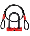 Bügelschloss ABUS Ultimate 420 mit rotem Halter und Schlaufenkabel Cobra 10/120