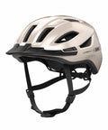 Helm ABUS Urban-I 4.0 champagne gold, schräg von vorn mit Schirm