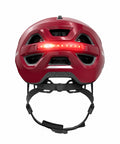 Helm ABUS Urban-I 4.0 chestnut red, Rückansicht mit magnetischem Lichtstreifen