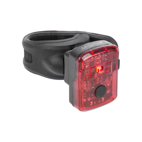 Akku-Ruecklicht M-WAVE Helios K 1.1 USB mit Standlicht, schwarz