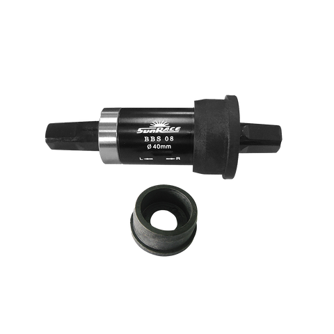 Innenlager SunRace BBS-08 für Thompson-Gehäuse Ø 40 mm, 4-kant, Achslänge 127 mm, schwarz, mit Adapterschalen