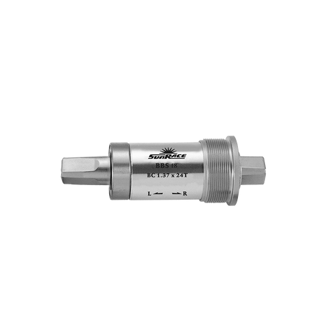 Innenlager SunRace BBS-18, 4-kant, BSA-Gewinde, 68 mm Gehäusebreite, Achslänge 127 mm, silber