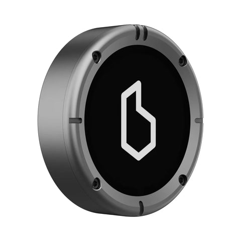 BEELINE Moto II Silber mit Aluminiumgehäuse, schräg von hinten mit Beeline-Logo