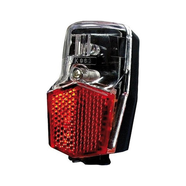 Ruecklicht-LED BUECHEL FL12 fuer Dynamo, Schutzblechmontage, schwarz mit rotem Rueckstrahler