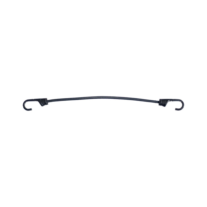 Schwarzer runder Gummispanner Bike Tec & More, 60 cm lang, mit je einem schwarzen Kunststoffhaken an beiden Enden