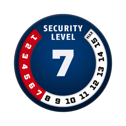 ABUS Sicherheitslevel 7 von 15, Plakette