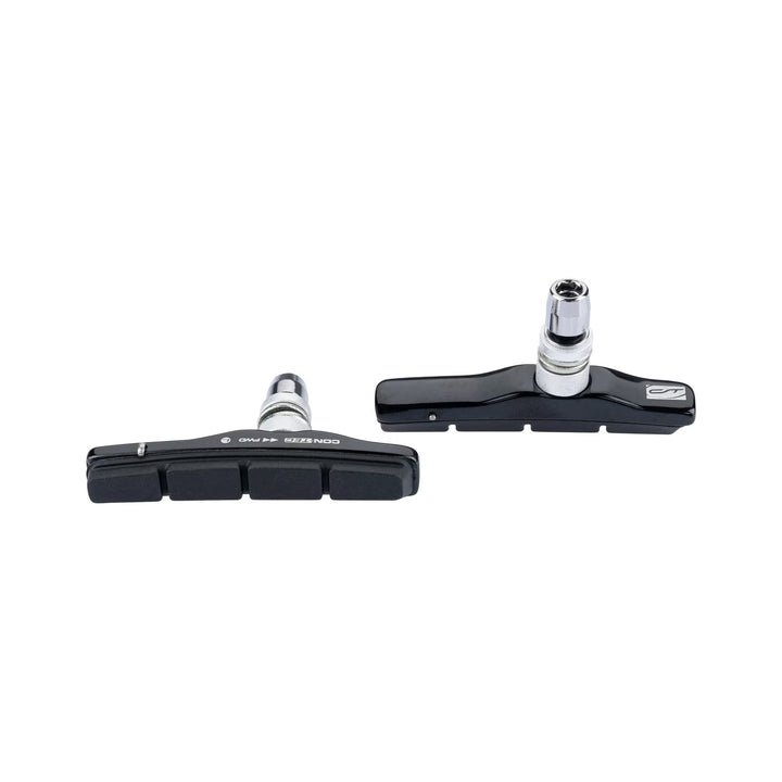 Bremsschuhe CONTEC Cartridge V-Stop V-Brake, schwarz, Produktfoto vor weißem Hintergrund
