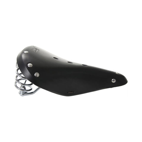 Fahrradsattel CONTEC Classic Exclusiv Trekking, Leder coffee, Seitenansicht von schräg vorn