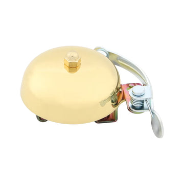 Fahrradglocke CONTEC Classic Ding aus Messing in Gold, 55 mm Durchmesser, mit Schlaghebel und Klemmschelle