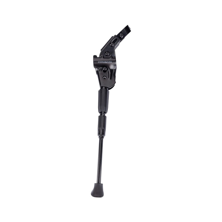 CONTEC Alligator Hinterbauständer in Schwarz aus Aluminium, Montage per Schelle an Ketten- und Sitzstrebe