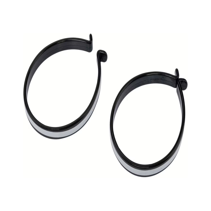 Schwarze Reflex-Hosenspange CONTEC Tweezers aus Kunststoff mit silbernem Reflexstreifen, Paar