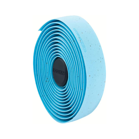 CONTEC Lenkerband Prestige.Cork in Hellblau, aufgerollt mit Lenkerstopfen