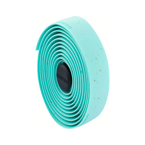 CONTEC Lenkerband Prestige.Cork in Türkis, aufgerollt mit Lenkerstopfen