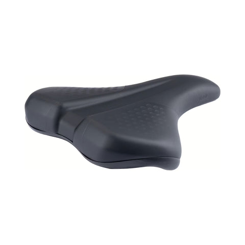Fahrradsattel CONTEC Logic, Unisex, schwarz, breite Ausführung schräg von hinten