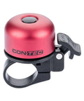 Miniglocke CONTEC Bing in mattem Rot, Aluminium, 37 mm Durchmesser, mit schwarzer Klemmschelle