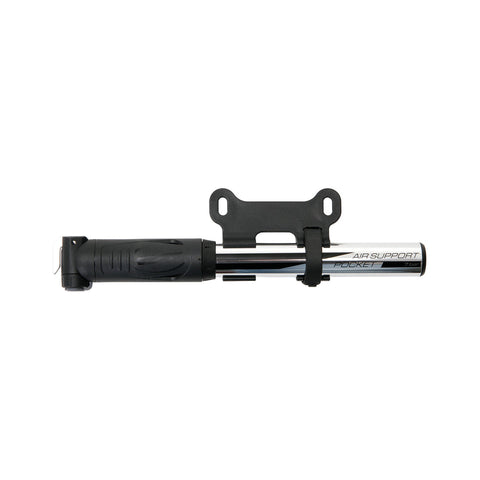 Minipumpe CONTEC Air Support Pocket Basic mit ausgezogenem FlipValve-Schlauch und Halterung für den Flaschenhalter