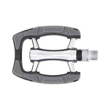 CONTEC Pedal 1Trip in Silber und Grau, Käfigpedal mit Aluminiumkörper und grau strukturiertem Kunststoffrahmen