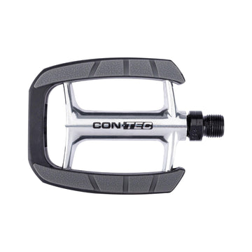 CONTEC Pedal 1Boot in Silber und Schwarz, Käfigpedal mit Aluminiumkörper und griffigem Kunststoffrahmen