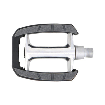 CONTEC Pedal Boot in Silber und Schwarz, Käfigpedal mit Aluminiumkörper und Kunststoffrahmen