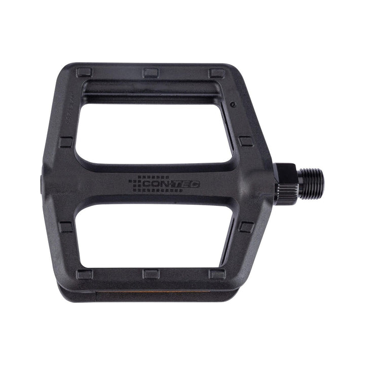 CONTEC Pedal Grind in Schwarz, Plattformpedal aus Nylon mit großer Trittfläche und angeformten Stollen