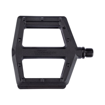 CONTEC Pedal Ramp in Schwarz, flaches Plattformpedal aus Nylon mit seitlichen Reflektoren