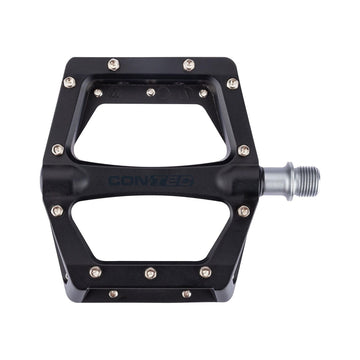 CONTEC Pedal Black22 in Schwarz, breites Aluminium-Plattformpedal mit austauschbaren Pins