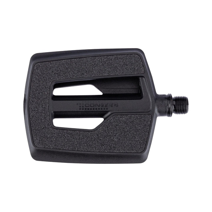 CONTEC Pedal Quick Deluxe + in Schwarz, flaches Nylon-Plattformpedal mit Griptape auf der Trittfläche