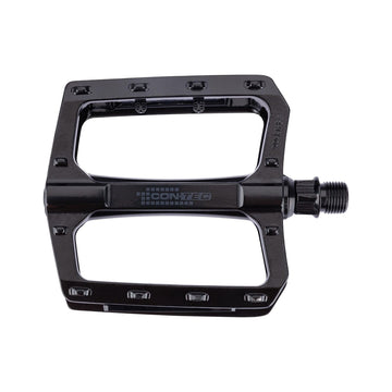 CONTEC Pedal A-Grind in Schwarz, schlankes Plattformpedal aus einteiligem Aluminium mit integrierten Reflektoren