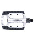 CONTEC Pedal Cruiser 2.0 in Silber, poliertes Aluminium-Blockpedal mit schwarzer Gummitrittfläche