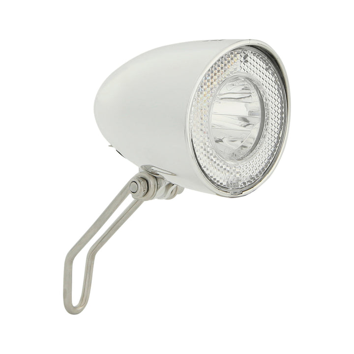 Scheinwerfer-LED CONTEC Retro Classic N+, 20 Lux, Nabendynamo mit Standlicht, silber