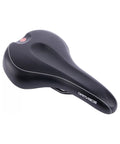 Fahrradsattel CONTEC Scientific Größe L, Unisex, schwarz mit rotem Logo und weißer Paspel