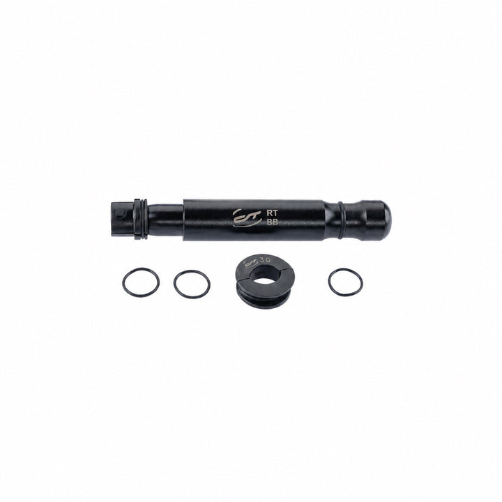 Auspresswerkzeug CONTEC TFM-310, schwarzer Stahlbolzen mit Spreizring und vier O-Ringen
