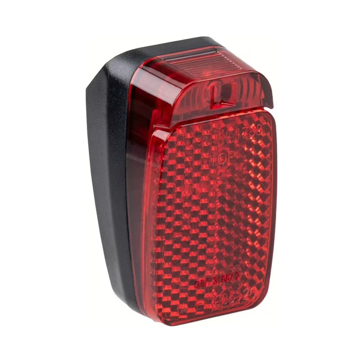 Rücklicht-LED CONTEC TL-120 für Dynamo, schwarzes Gehäuse mit rotem Rückstrahler, Montage am Schutzblech