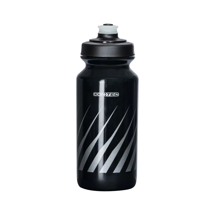 Fahrrad-Trinkflasche CONTEC Rivers Evo Spikes 500 ml in Schwarz mit grauem Streifendekor