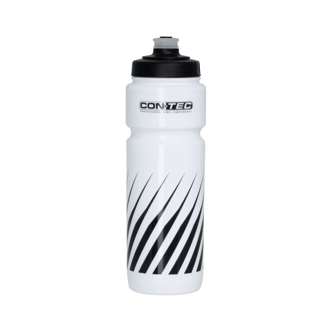 Fahrrad-Trinkflasche CONTEC Rivers Evo Spikes 750 ml in Weiß mit schwarzem Streifendekor