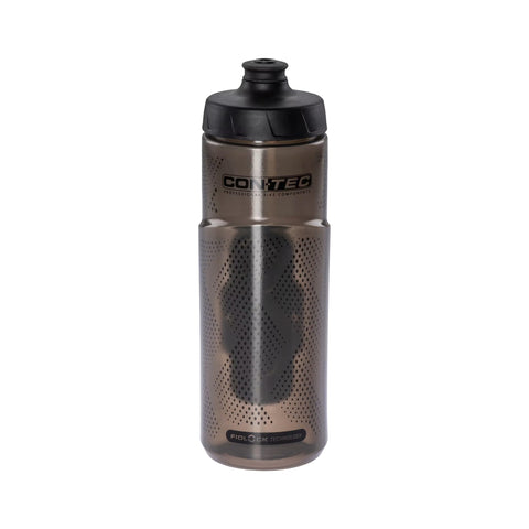 Fahrrad-Trinkflasche CONTEC Rivers Twist 600 ml, rauchgrau transparent mit Fidlock-Connector