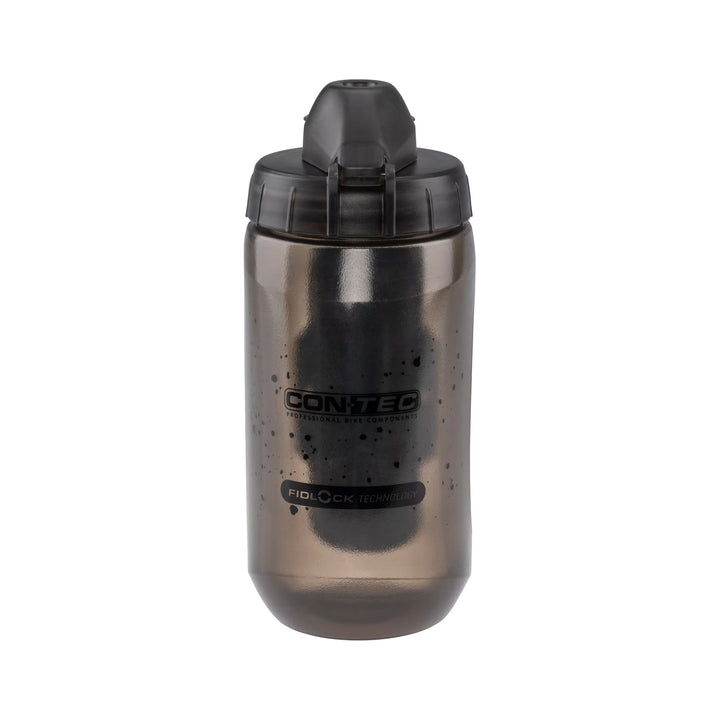 Fahrrad-Trinkflasche CONTEC Rivers Twist 450 ml, rauchgrau transparent mit Fidlock-Connector