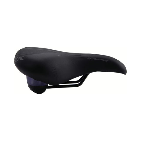Fahrradsattel CONTEC Volare City EL, Unisex, schwarz, Seitenprofil mit Elastomer unter der Sitzfläche