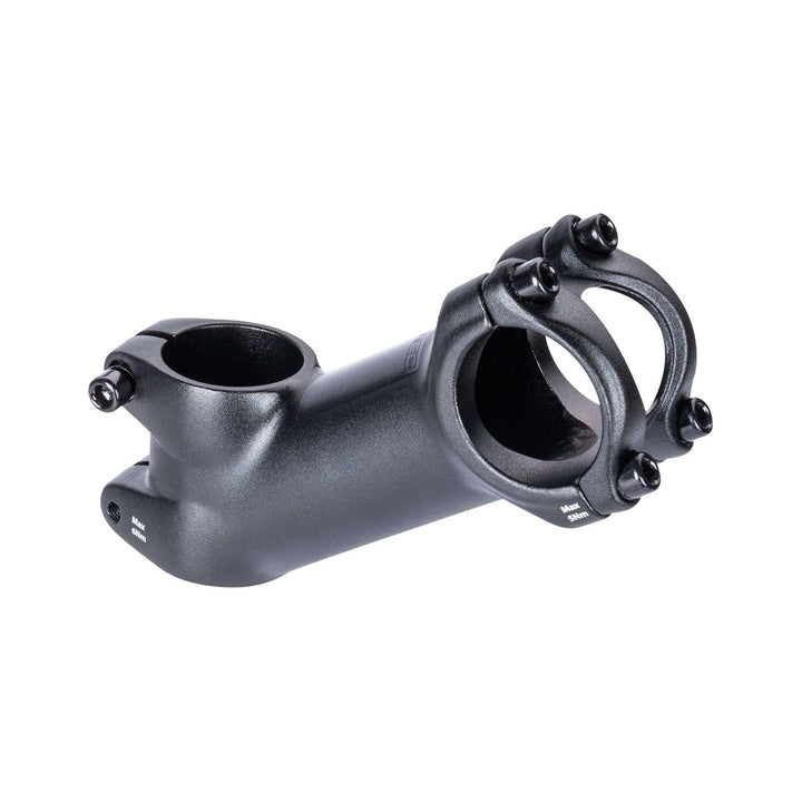 Ahead-Vorbau CONTEC Forge HR in Schwarz mit geteilter Lenkerklemmung 31,8 mm, von schräg vorn