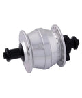 Silberner CONTEC Nabendynamo Powerhouse Hub 3 ohne Bremsscheibenaufnahme