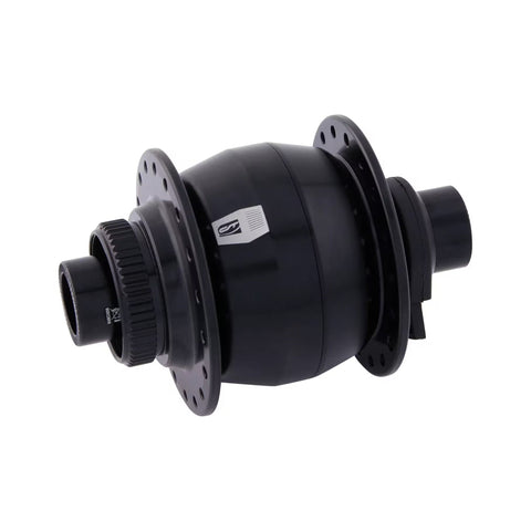 Schwarzer CONTEC Nabendynamo Powerhouse Hub mit Center-Lock-Aufnahme und 15-mm-Steckachse