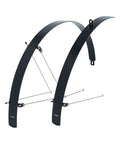 Schwarzes Aluminium-Schutzblechpaar CONTEC Flat Fender mit montierten Streben