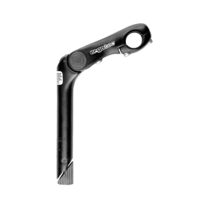 Verstellbarer Schaftvorbau ergotec Kobra Vario in Schwarz mit 25,4 mm Schaft und 90 mm Vorbaulänge