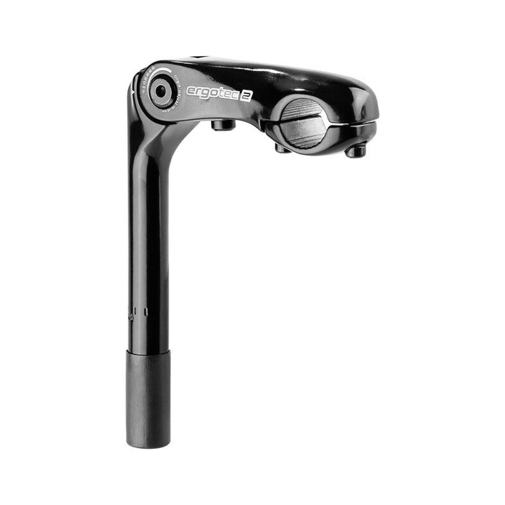 Verstellbarer Schaftvorbau ergotec Kobra Vario in Schwarz mit 22,2 mm Schaft für 1-Zoll-Gabeln