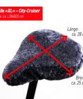 Maßgrafik Größe XL für City- und Cruiser-Sättel: Länge 28 cm, Breite 25 cm