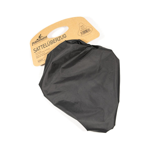 Sattelüberzug schwarz mit Verpackungskarte zum Aufhängen