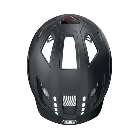 Fahrradhelm ABUS Hyban 2.0 LED, signal black matt, Draufsicht