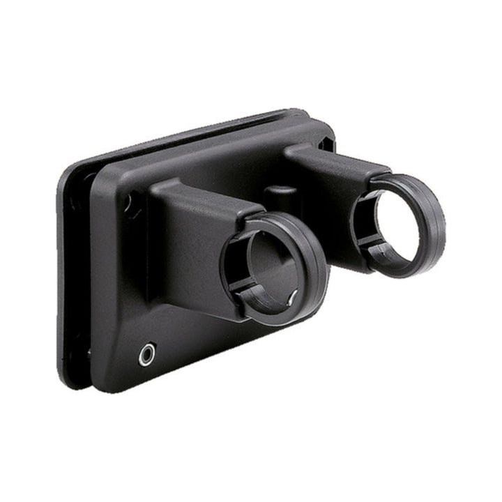 KLICKfix Festkorb-Halter von Rixen & Kaul in Schwarz, Halteplatte mit Lenkerschellen und ohne Entriegelungstaste